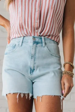 Aniah Acid Wash Distressed Denim Shorts - ANNIEWEAR