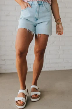 Aniah Acid Wash Distressed Denim Shorts - ANNIEWEAR