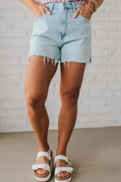 Aniah Acid Wash Distressed Denim Shorts - ANNIEWEAR