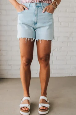 Aniah Acid Wash Distressed Denim Shorts - ANNIEWEAR