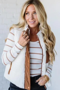 Aspen Sherpa Cord Trim Vest