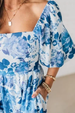 Aurelia Floral Maxi Dress - Blue