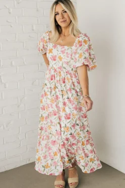 Aurelia Floral Maxi Dress - Cream
