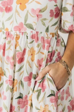 Aurelia Floral Maxi Dress - Cream