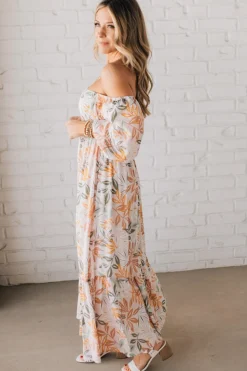 Aurelia Floral Maxi Dress - Light Pink