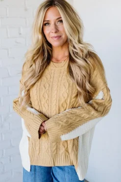 Banana Cream Pie Cable Knit Sweater