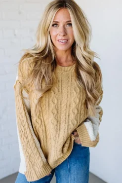 Banana Cream Pie Cable Knit Sweater