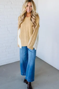 Banana Cream Pie Cable Knit Sweater