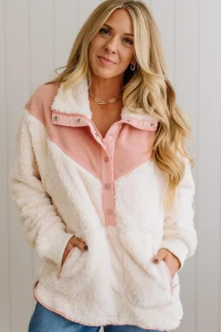 Blocked Sherpa Pullover