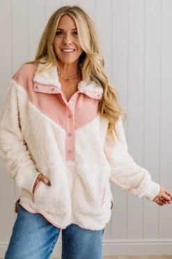 Blocked Sherpa Pullover