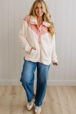 Blocked Sherpa Pullover