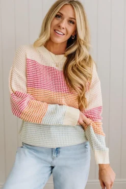 Blocked Waffle Sweater