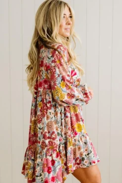 Bold Floral Tiered Dress