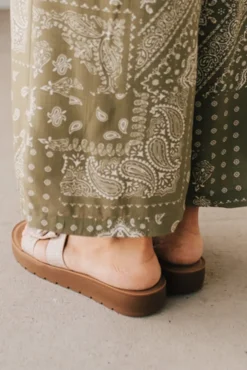 Bonnie Bow Top Slides | Linen