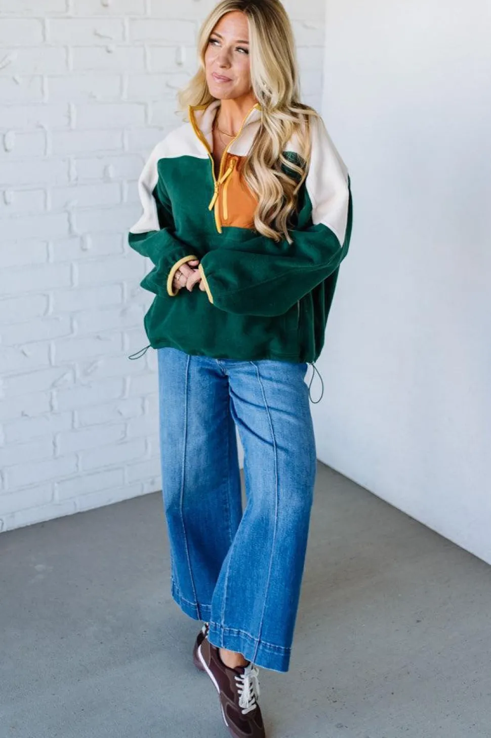 Boyfriend Colorblock Fleece Pullover