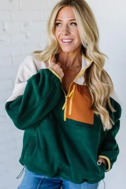 Boyfriend Colorblock Fleece Pullover