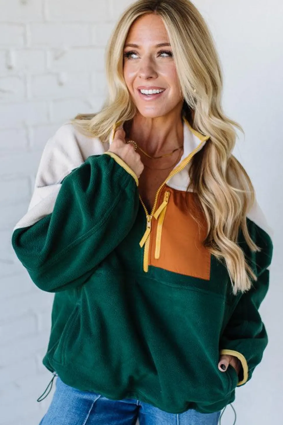 Boyfriend Colorblock Fleece Pullover