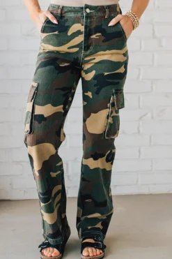 Camo Cargo Mid Rise Jeans - SO ME