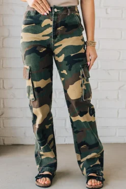 Camo Cargo Mid Rise Jeans - SO ME