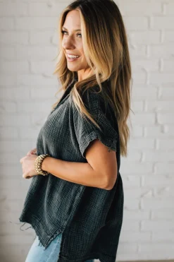 Carter Washed Gauze Henley