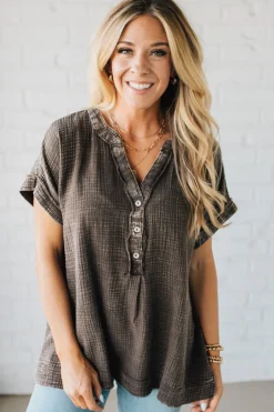 Carter Washed Gauze Henley