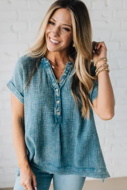 Carter Washed Gauze Henley