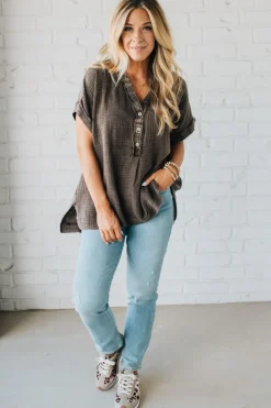 Carter Washed Gauze Henley