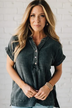 Carter Washed Gauze Henley