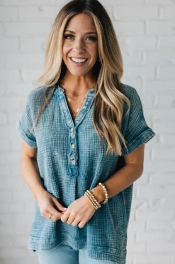 Carter Washed Gauze Henley