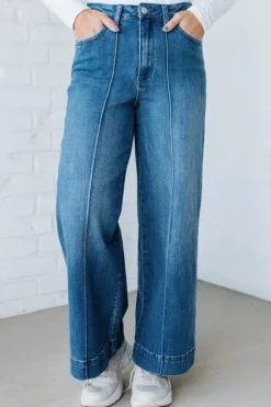 Chelsey High Rise Pin Tuck Denim - ANNIEWEAR