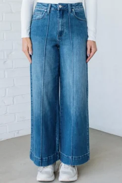 Chelsey High Rise Pin Tuck Denim - ANNIEWEAR