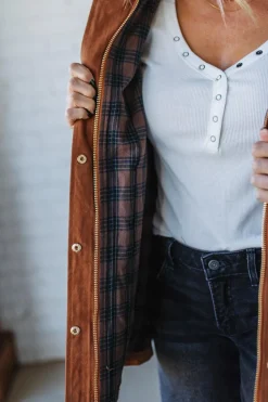 Corduroy Collar Barn Jacket | Cognac