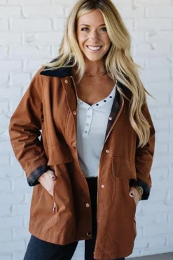 Corduroy Collar Barn Jacket | Cognac