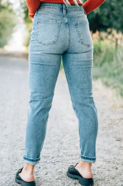 Corrie Button Front Girlfriend Jeans - KANCAN