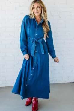 Denim A-Line Shirt Dress