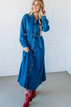 Denim A-Line Shirt Dress