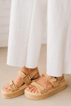 Devyn Chunky Strap Sandals | Straw