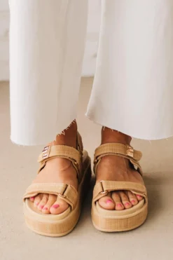 Devyn Chunky Strap Sandals | Straw