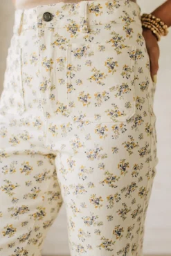 Ditsy Floral Cropped Wide Leg Jeans - ANNIEWEAR