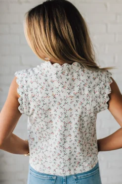 Ditsy Floral Scalloped Vest