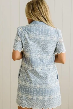 Dolly Scallop Trim Shift Dress