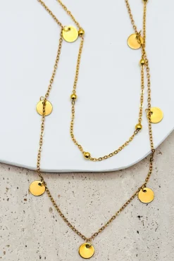 Doubled Disc Charm Necklace