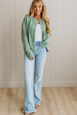 Eleanor High Rise Frayed Hem Jeans - RISEN