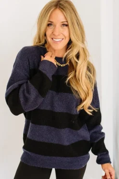 Ella Wide Stripe Long Sweater