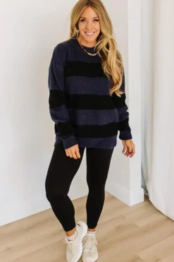 Ella Wide Stripe Long Sweater