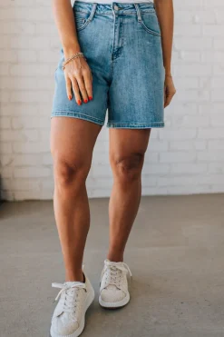 Emmalie High Waist Mom Shorts | Denim - ANNIEWEAR