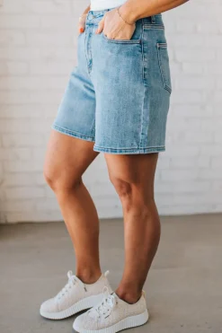 Emmalie High Waist Mom Shorts | Denim - ANNIEWEAR
