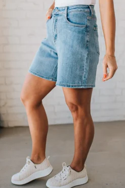 Emmalie High Waist Mom Shorts | Denim - ANNIEWEAR