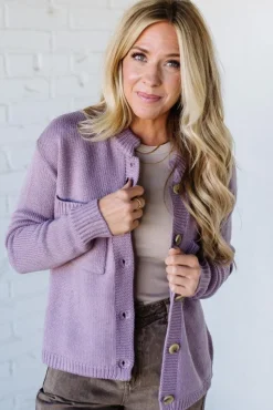 Eva Button Front Notched Sweater