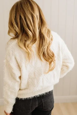 Eyelash Finish Checkerboard Sweater